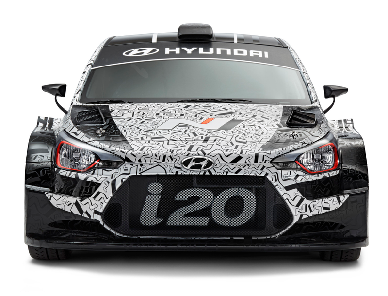 Illustration for article titled Marvel At The Wide Hips, Huge Wing And General Insanity Of Hyundai's 2017 i20 WRC Car